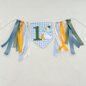 One silly goose Birthday high chair Banner with Ribbons